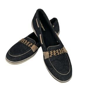 Keds Grasshoppers Black Denim Shoes Size 7.5